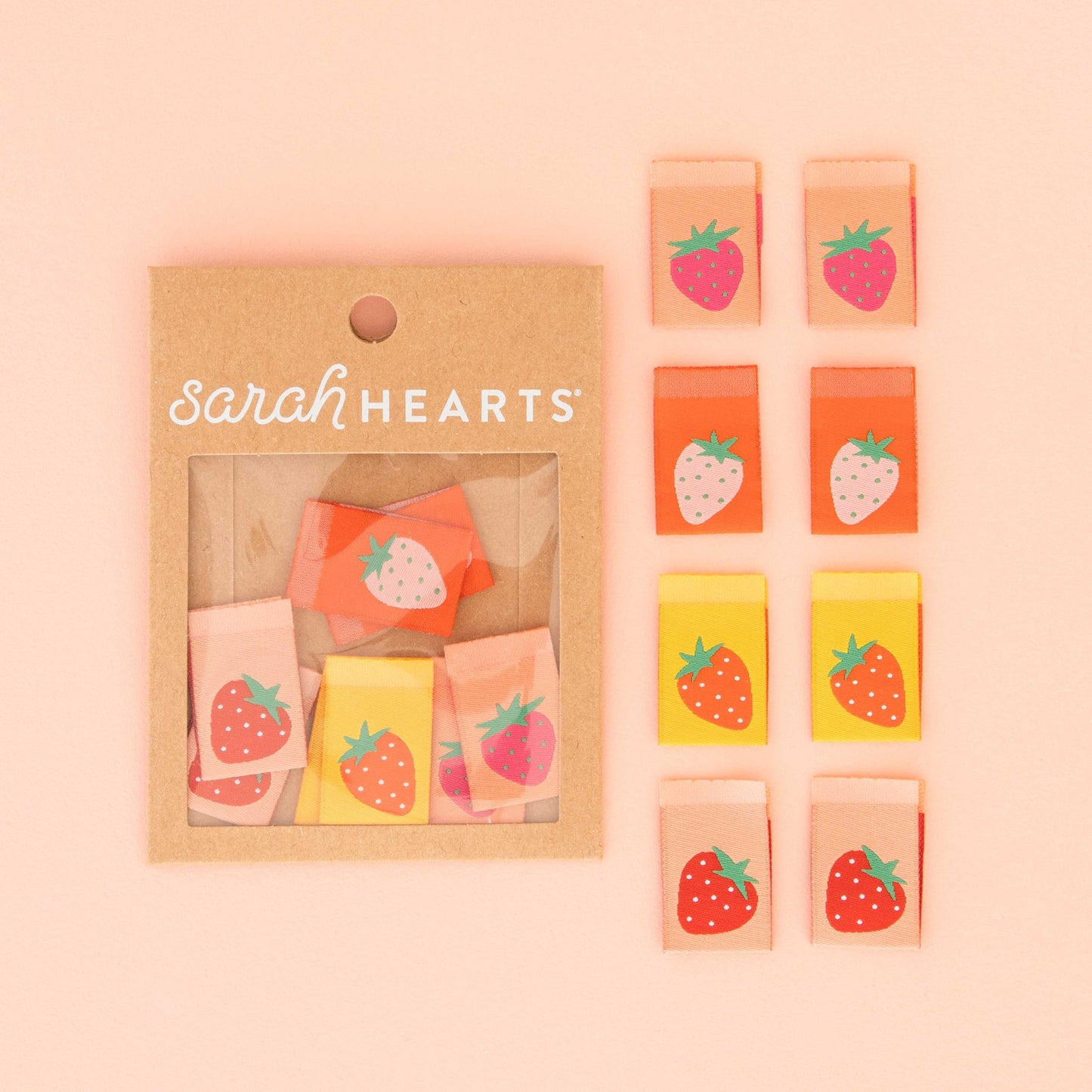 Strawberry Multipack Woven Labels from Sarah Hearts