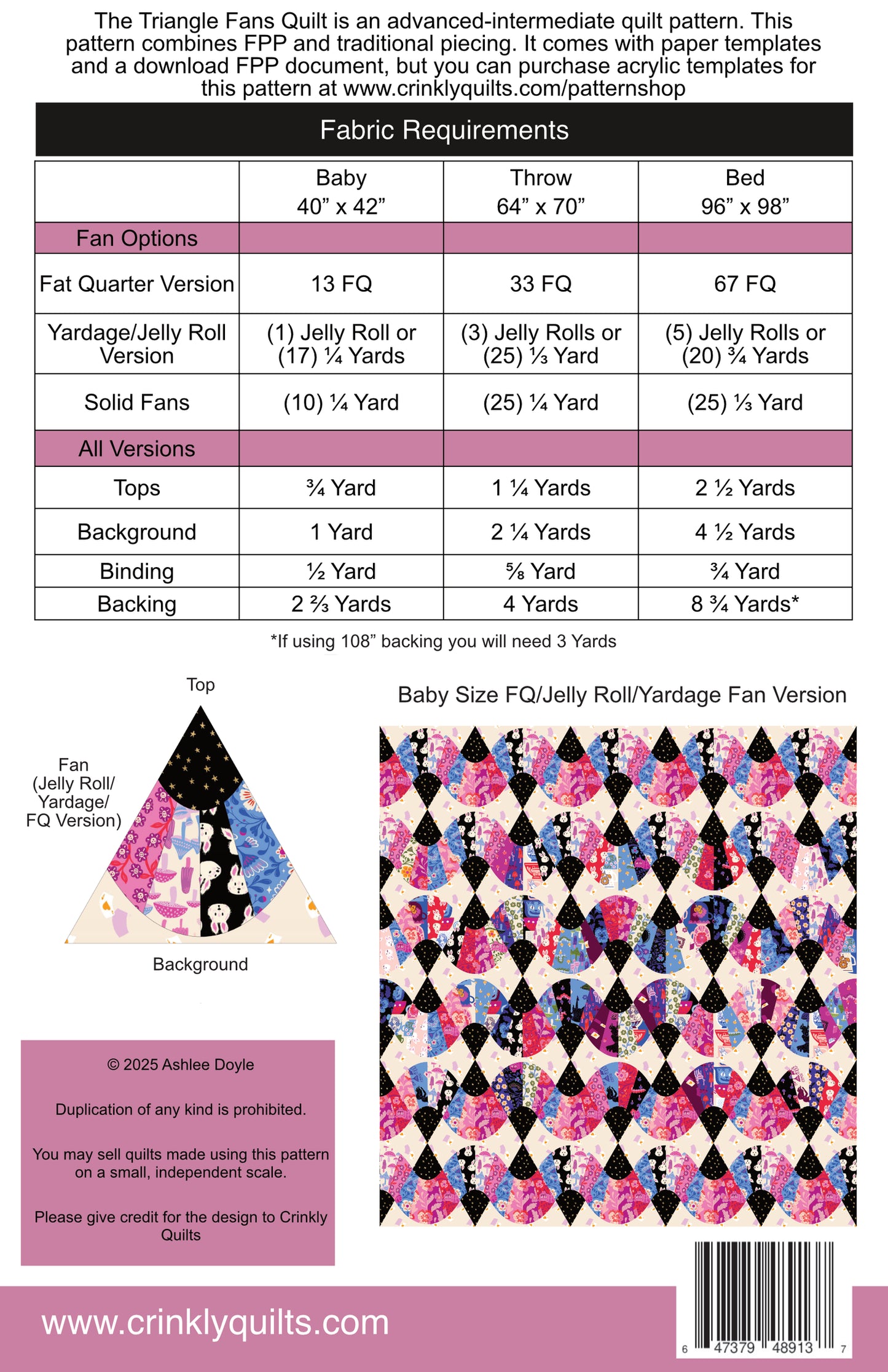 Triangle Fans Quilt from Crinkly Quilts