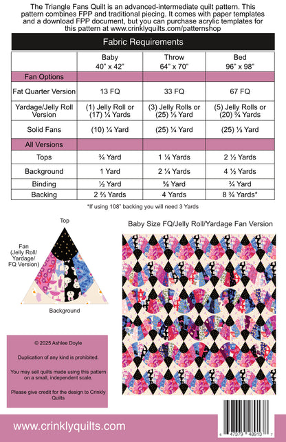 Triangle Fans Quilt from Crinkly Quilts