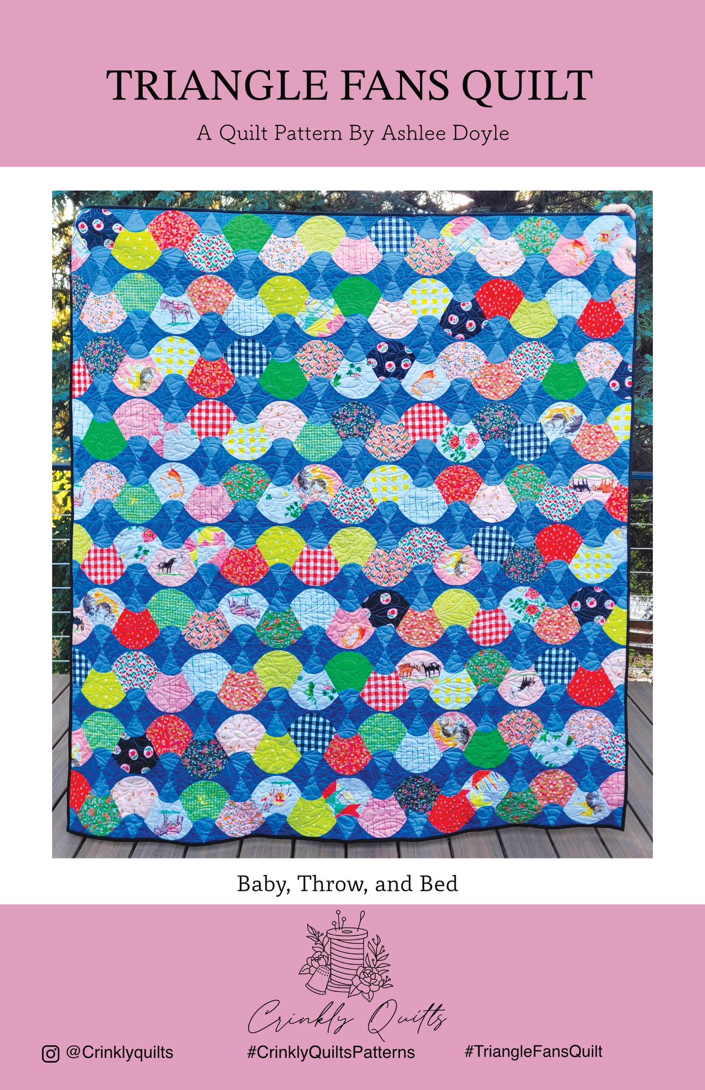 Triangle Fans Quilt from Crinkly Quilts