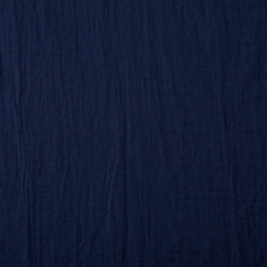 NAVY BLUE, 100% Triple Washed Double Gauze Kokka