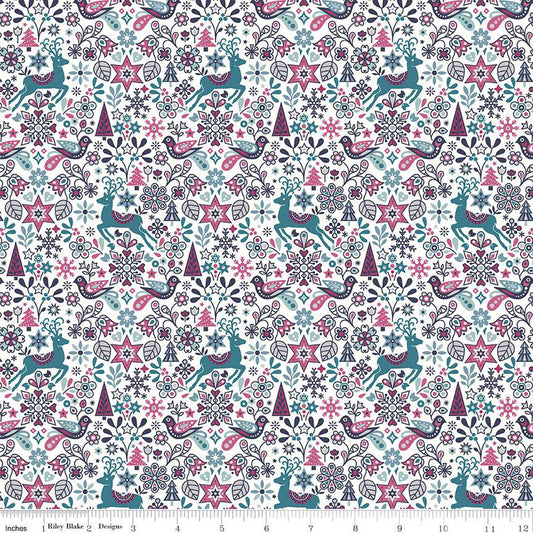 A Woodland Christmas Woodland Wonderland B, Liberty for Riley Blake