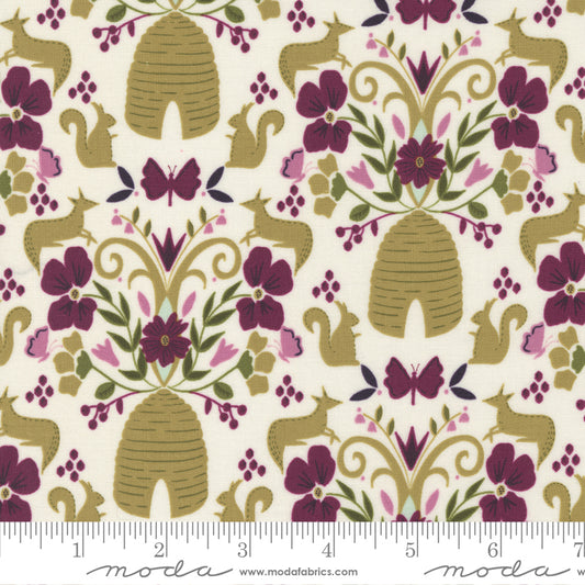 PORCELAIN, Flora and Fauna Damask, Wild Meadow by Sweetfire Road