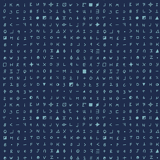 BLUE MOON, Cryptography from Fabric from the Basement by Giucy Giuce, Andover