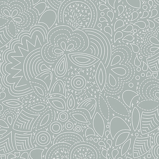SMOKE Stitched from Century Prints - Hopscotch by Alison Glass, Andover