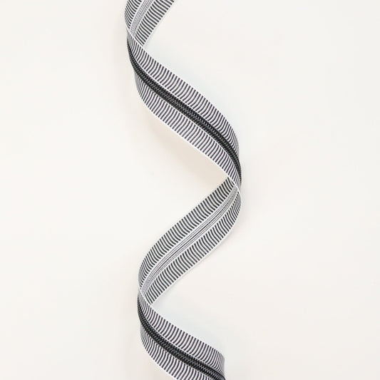 White & Black Striped #5 Zipper Tape from Sallie Tomato