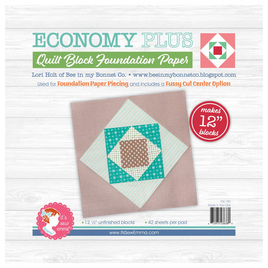 Economy Plus Quilt Block 12in Foundation Paper Pad by Lori Holt/It's Sew Emma