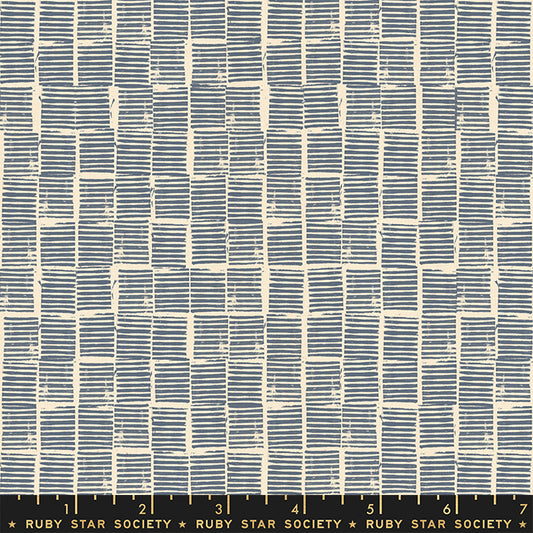 BLUE SLATE Linework, Heirloom Warp & Weft Wovens by Alexia Abegg, Ruby Star