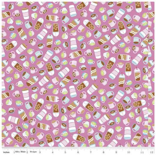 Hot Pink Coffee Drinks, Rainbowfruit by Damask Love for Riley Blake