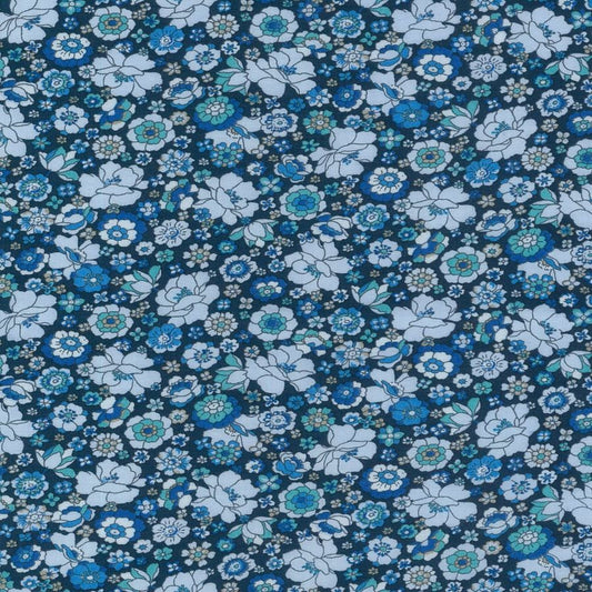 NAVY Floral 4E, Flownny I Lawn from KOKKA