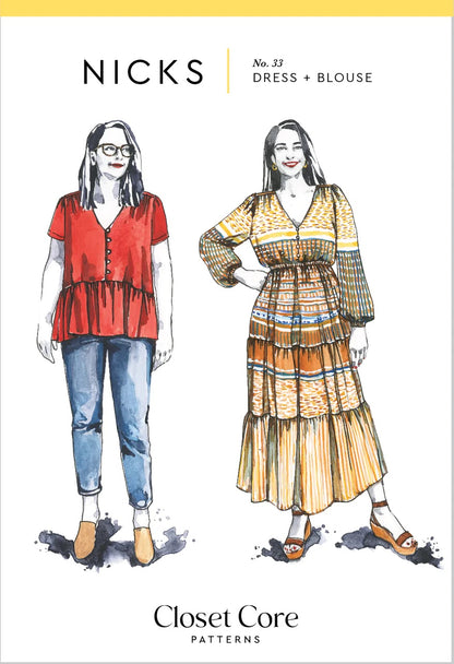 Nicks Dress and Blouse Pattern from Closet Core Patterns