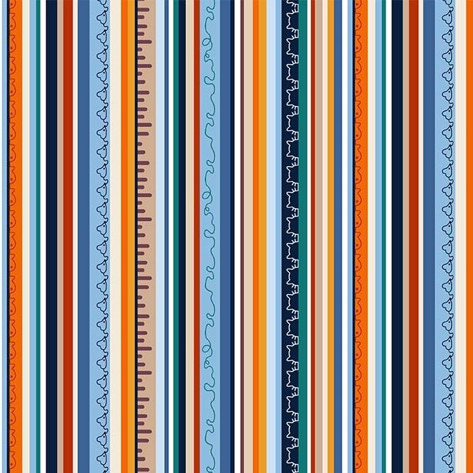 NAVY Cats Stripe, Feline Friends by The Little Red House