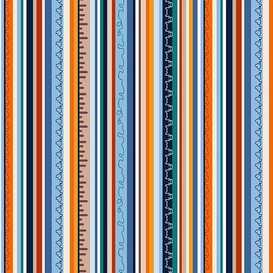 NAVY Cats Stripe, Feline Friends by The Little Red House