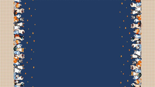 CATS Double Border by The Little Red House for Michael Miller