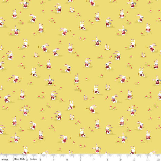 YELLOW, Rabbit Chase, Down the Rabbit Hole by Jill Howarth for Riley Blake Designs
