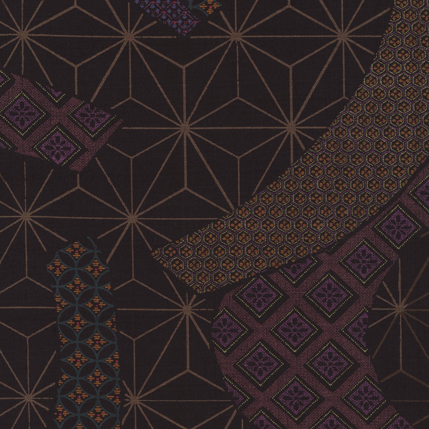 EGGPLANT Sashiko Print from Cotton Kobayashi