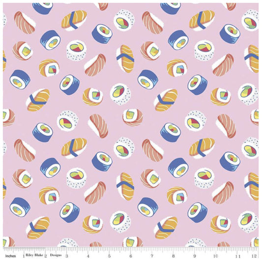 PETAL PINK How We Roll Sushi, Rainbowfruit by Damask Love for Riley Blake
